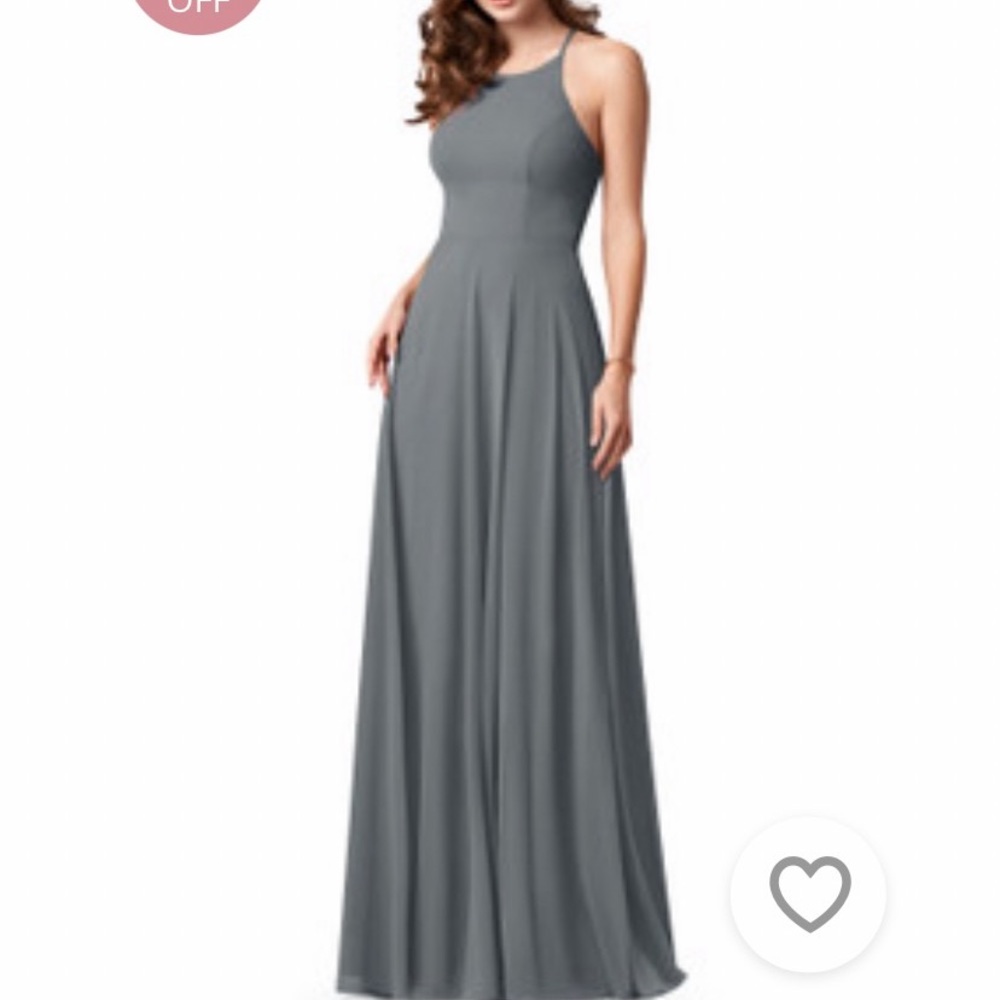 Azazie Celyn Steel Gray Dress Size